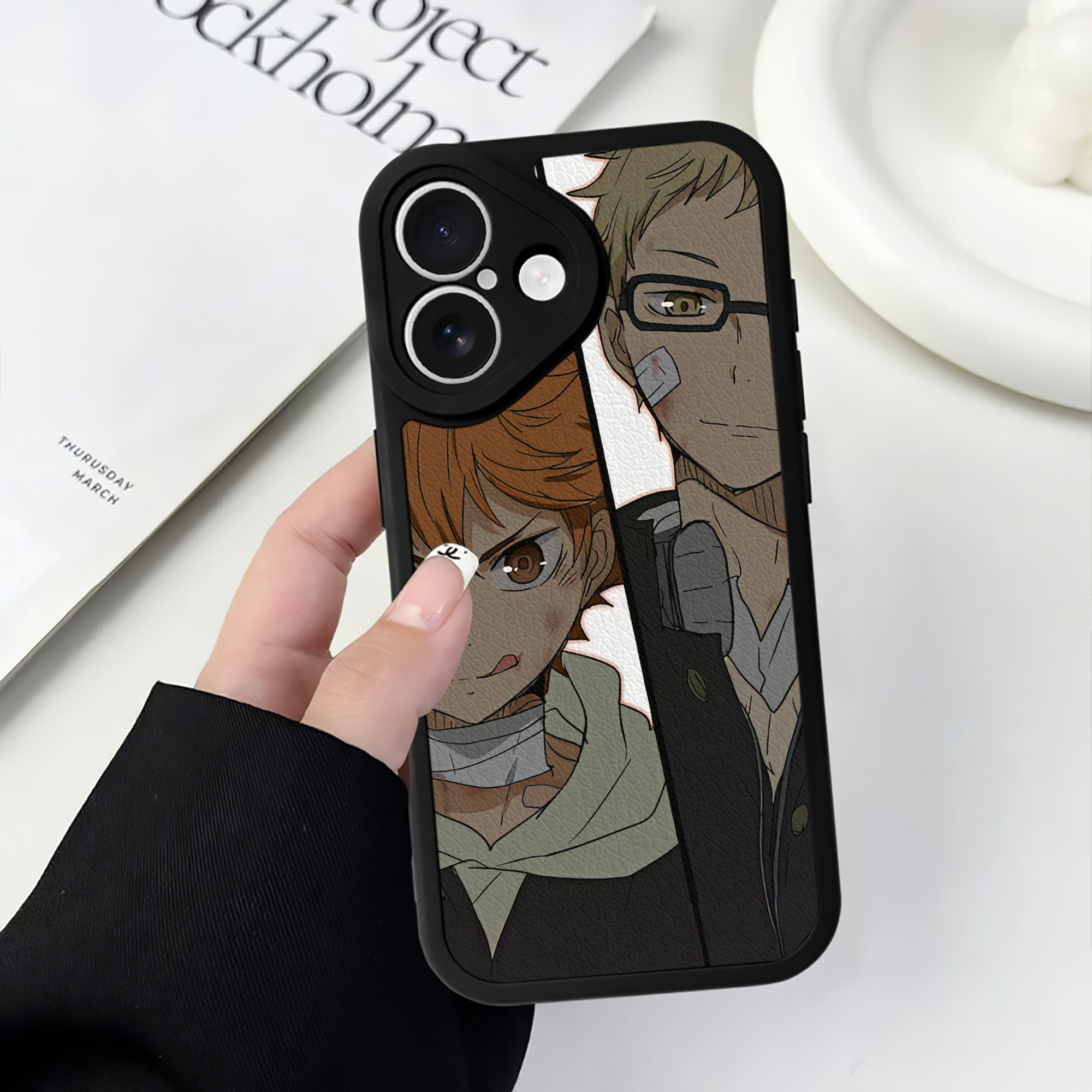 （画像用） ハイキュー!! Haikyu!! 【iPhone 16シリーズ対応】シリコンスマホケース（レザー調） 材質：シリコン
